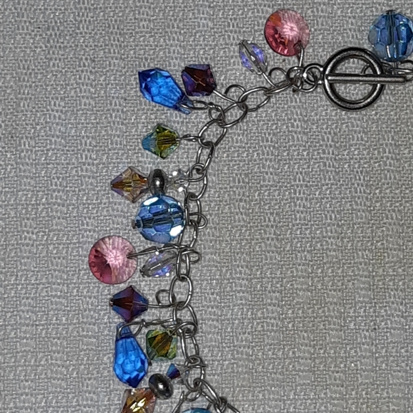 Multi-colored & Faceted Crystal Toggle Bracelet - Picture 6 of 10